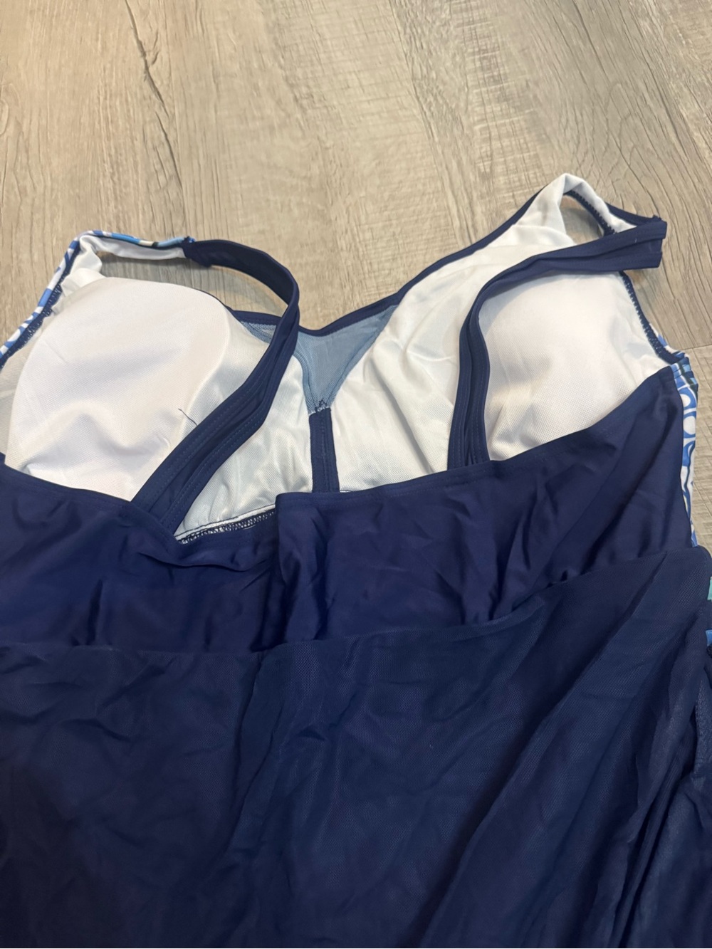Navy Blue Printed Tankini Swimdress - Picture 7 of 8